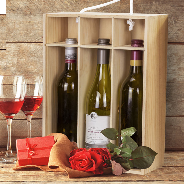 Flax Wine Gift Box - Triple (Natural)