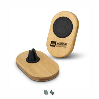 Vector Bamboo Car Phone Holder (Black/Natural) — Impact Aware