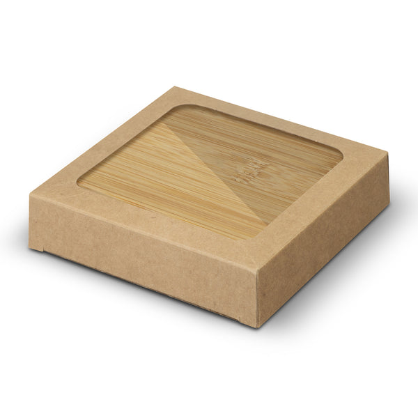 Hearth Bottle Opener Coaster - Set of 2 - Square (Natural/Silver)
