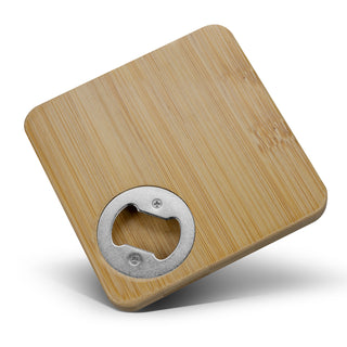 Grove Bottle Opener Coaster - Square (Natural/Silver) — Detail