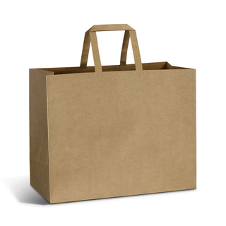 Canvas Large Flat Handle Paper Bag Landscape (Natural) — Detail