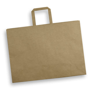Canvas Extra Large Flat Handle Paper Bag Landscape (Natural)