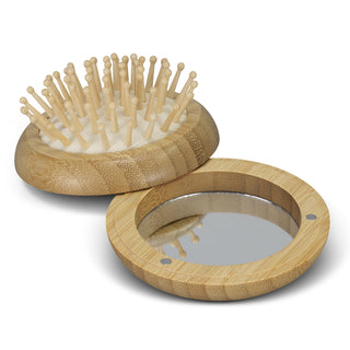 NATURA Bamboo Brush and Mirror (Natural) — Open