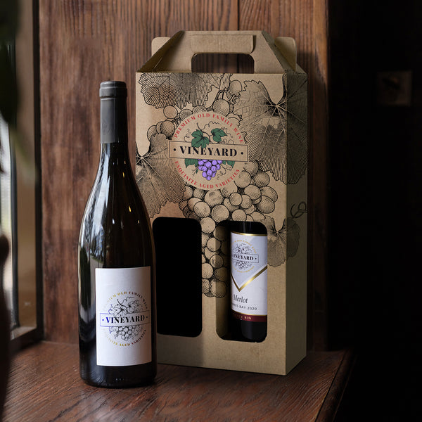 Crest Wine Carry Pack - Double (Natural/White)