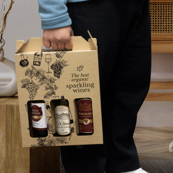 Crest Wine Carry Pack - Triple (Natural/White)