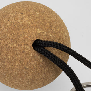 Drift Cork Floating Key Ring - Round (Natural/Black) — Detail