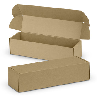 Crest Die Cut Box with Locking Lid - 295x76x76mm (Natural/Natural)