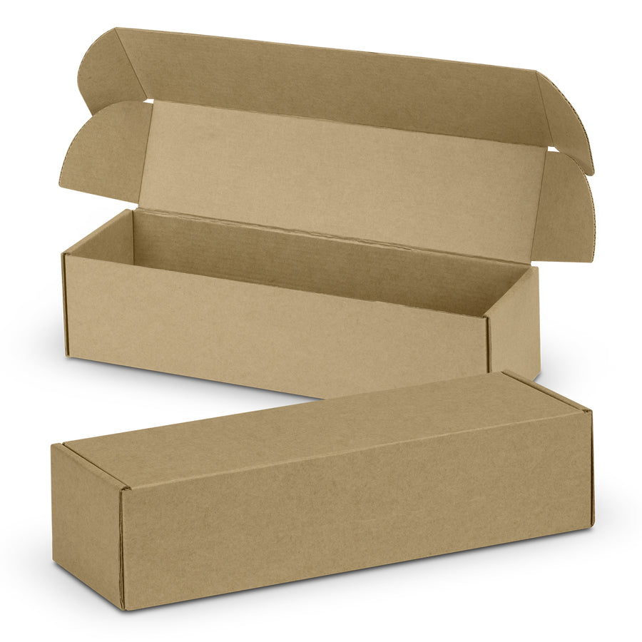 Crest Die Cut Box with Locking Lid - 295x76x76mm (Natural/Natural)