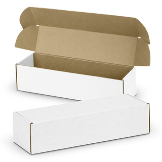 Crest Die Cut Box with Locking Lid - 295x76x76mm (White/Natural)
