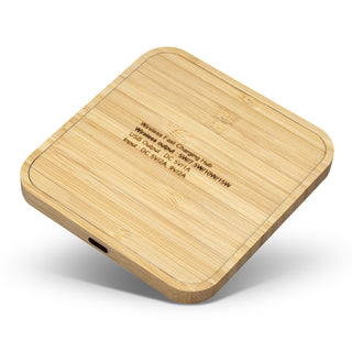 NATURA Bamboo Wireless Fast Charging Hub (Natural) — Back
