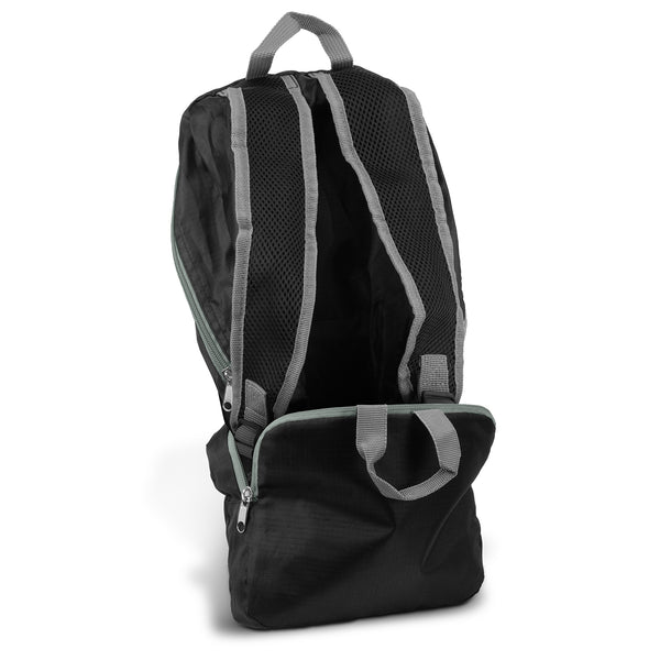 Packaway Foldable Backpack (Black/Grey)