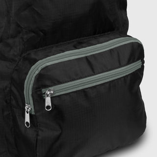 Packaway Foldable Backpack (Black/Grey) — Detail