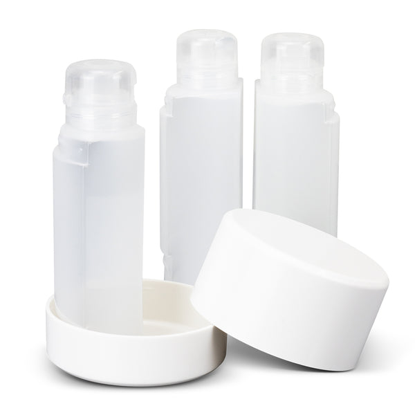 Nomad Travel Bottle Set (Clear/White)