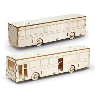 BRANDCRAFT Bus Wooden Model (Natural) — Assembled