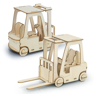 BRANDCRAFT Forklift Wooden Model (Natural) — Assembled