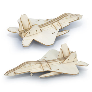 BRANDCRAFT Jet Fighter Wooden Model (Natural) — Assembled