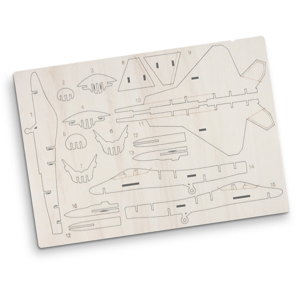 BRANDCRAFT Jet Fighter Wooden Model (Natural)