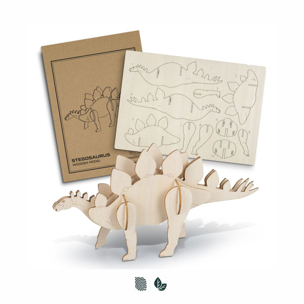 BRANDCRAFT Stegosaurus Wooden Model (Natural)