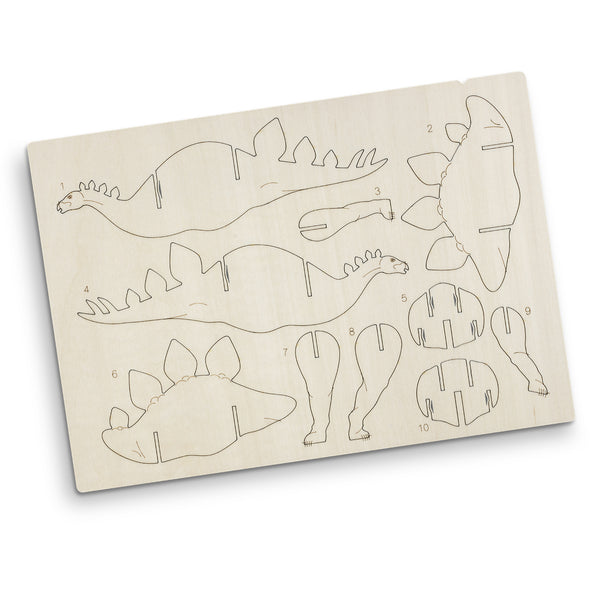 BRANDCRAFT Stegosaurus Wooden Model (Natural)