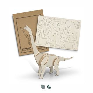 BRANDCRAFT Brachiosaurus Wooden Model (Natural) — Impact Aware