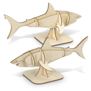 BRANDCRAFT Shark Wooden Model (Natural) — Assembled