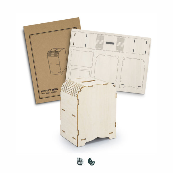 BRANDCRAFT Money Box Wooden Model (Natural)