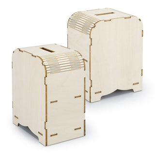 BRANDCRAFT Money Box Wooden Model (Natural) — Assembled