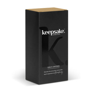 Keepsake Halo Lantern (Natural/Black) — Gift Box