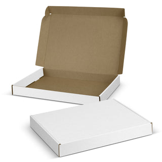 Vault Die Cut Box with Locking Lid - 320x230x35mm (White/Natural)