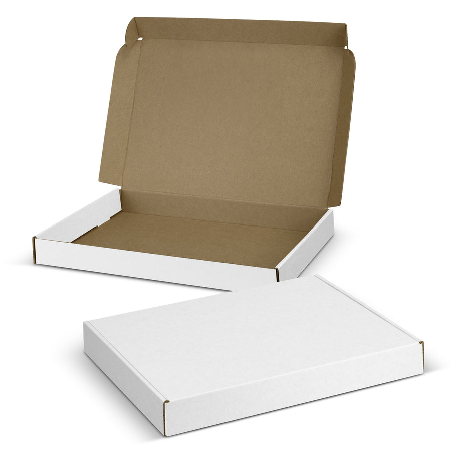 Vault Die Cut Box with Locking Lid - 320x230x35mm (White/Natural)