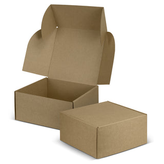 Vault Die Cut Box with Locking Lid - 225x225x113mm (Natural/Natural)