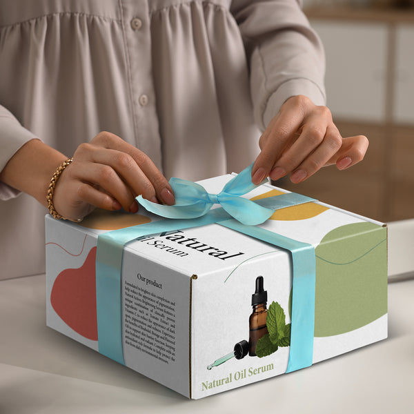 Vault Die Cut Box with Locking Lid - 225x225x113mm (White/Natural)