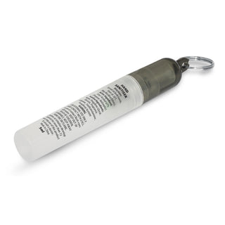 Clip Mini Hand Sanitiser Key Ring (Frosted Clear/Black) — Back
