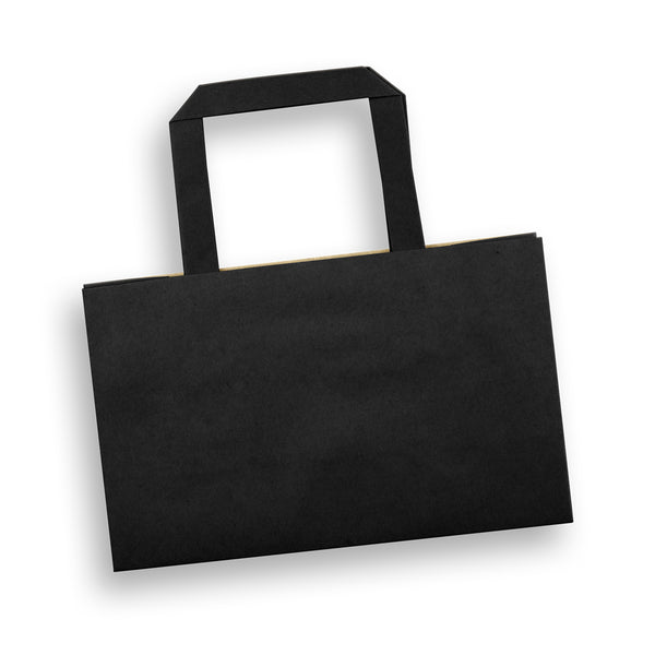 Grain Small Flat Handle Paper Bag Landscape (Black)