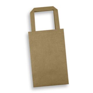 Grain Small Flat Handle Paper Bag Portrait (Black) — Natural