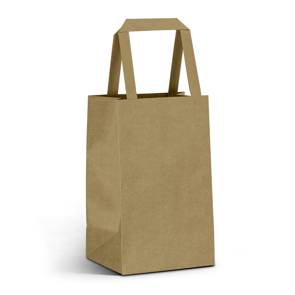 Grain Small Flat Handle Paper Bag Portrait (White)