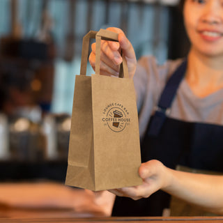 Grain Small Flat Handle Paper Bag Portrait (White) — Feature
