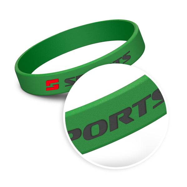 Kids Silicone Wrist Band - Debossed (Black)