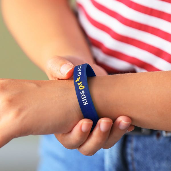 Kids Silicone Wrist Band - Debossed (Purple)
