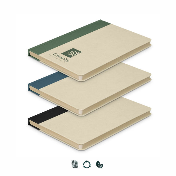 Linen Sugarcane Notebook (Navy)