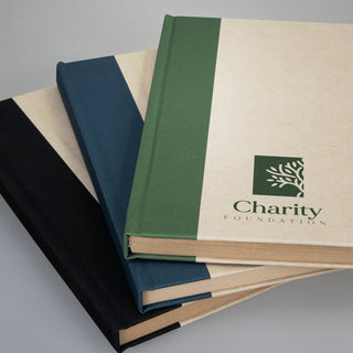 Linen Sugarcane Notebook (Navy) — Feature