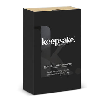 Keepsake Noir Salt and Pepper Grinders (Black/Natural) — Gift Box