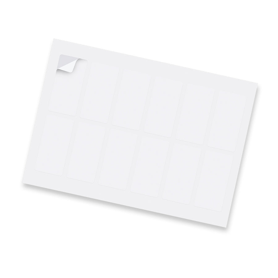 Cipher Sticker Sheet 40 x 80mm Rectangle - Matte (White)