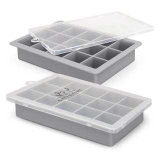 Glacier Blizzard Ice Tray with Lid (Grey Base/Transparent Lid)