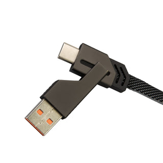INGENIO Quantum Universal Charging and Data Cable (Metallic Titanium) — Dual Adapter