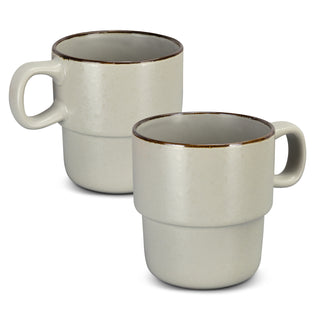 Keepsake Stackable Coffee Cup - Set of 2 (Charcoal) — Beige
