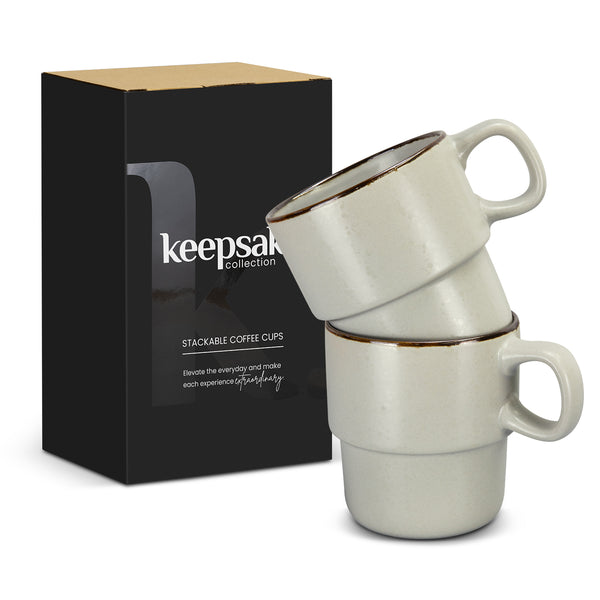 Keepsake Stackable Coffee Cup - Set of 2 (Charcoal)
