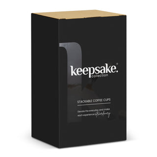 Keepsake Stackable Coffee Cup - Set of 2 (Beige) — Gift Box