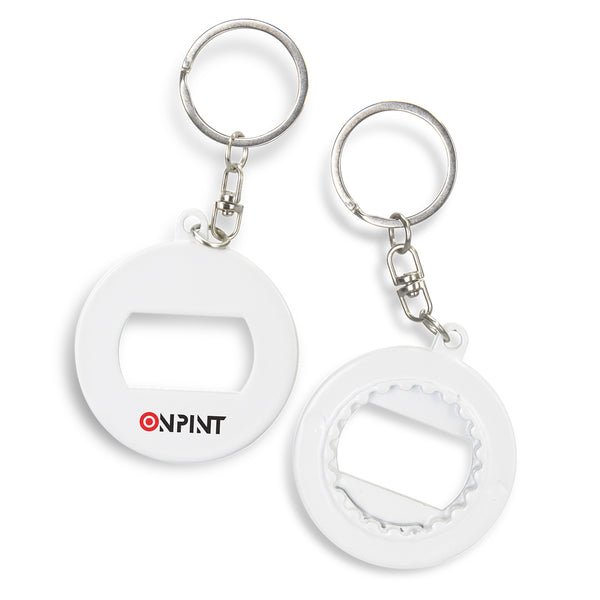 Clip 3-in-1 Bottle Opener Key Ring (White)