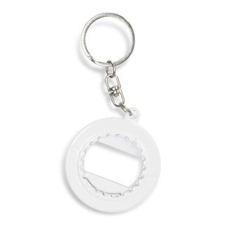 Clip 3-in-1 Bottle Opener Key Ring (White) — Back